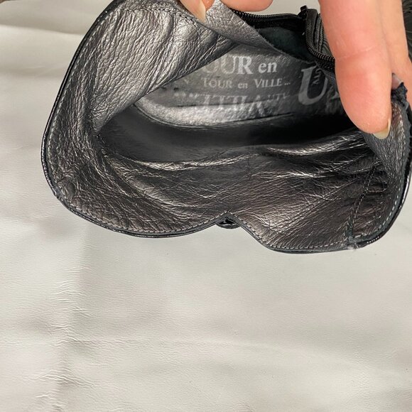 Un Tour En Ville Black Patent Leather Heeled Ankle Boots 8.5 - Picture 9 of 13